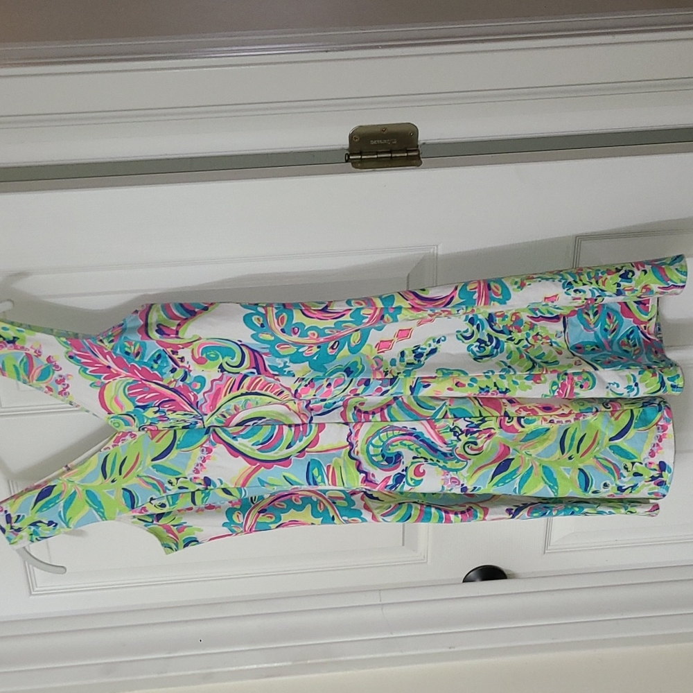 Lilly Pulitzer Tropical Resort White Toucan Play Dahlia Fit & Flare Dress Medium